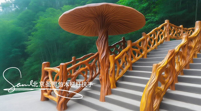 jimeng-2025-06-25-1421-正在施工制作的旅游區樓梯室外安全圍欄設計制作過程，美工正在施工制作，先用鋼筋焊接....jpeg